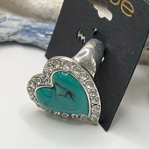 Bebe Faux Turquoise Heart Ring